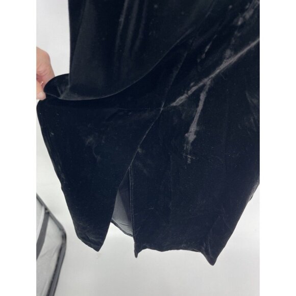 Vtg Jessica McClintock Black Velvet Shimmer Floral Bow Dress Sz 6 Dark Romantic - Picture 5 of 16